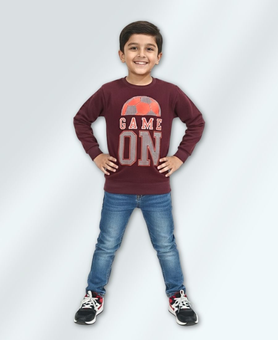 Boys Maroon Sweat Shirt