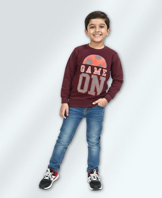 Boys Maroon Sweat Shirt