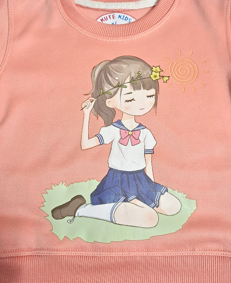 Peach Girls Premium Fleece Winter Tracksuit