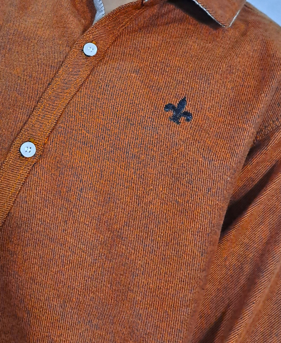 Brown Textured Casual Shirt