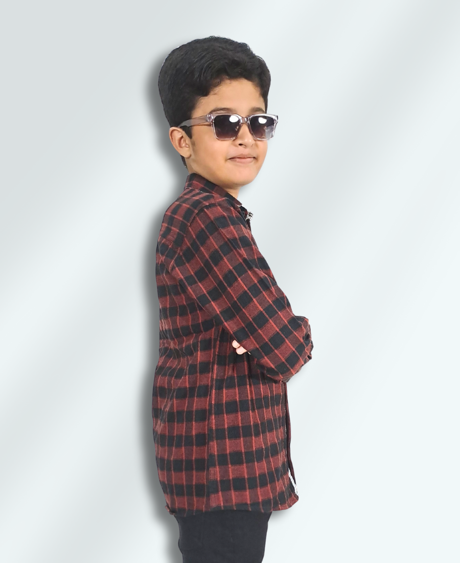 Red & Black Boys Casual Shirt