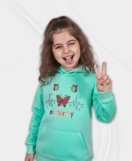 Girls Premium Aqua-Green Track Suit