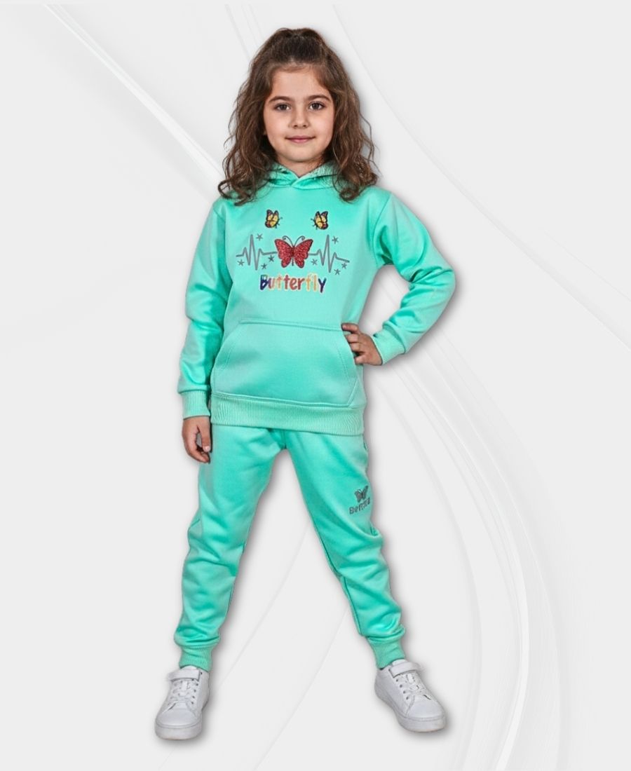 Girls Premium Aqua-Green Track Suit