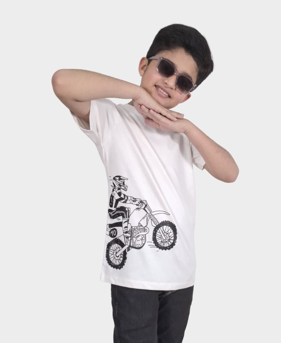 White Biker's T-Shirt