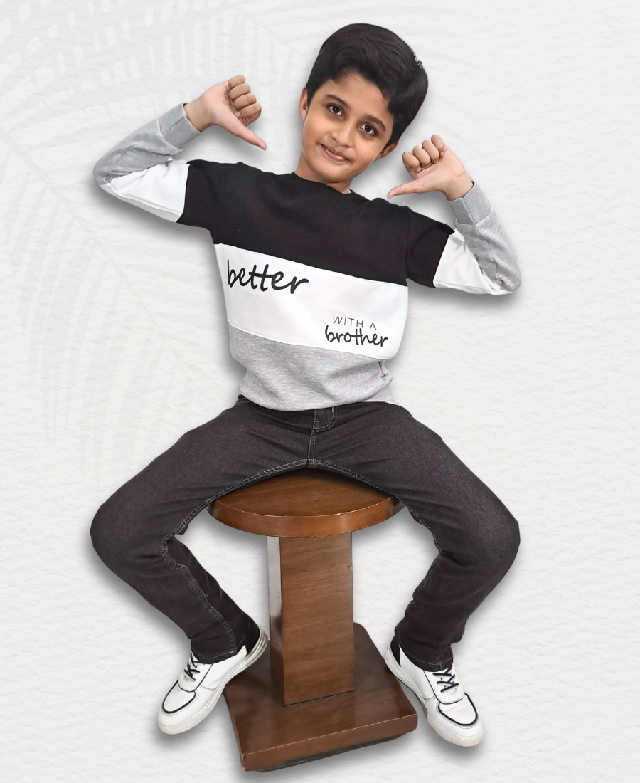 3 Colors Striped Boys Sweat Shirt