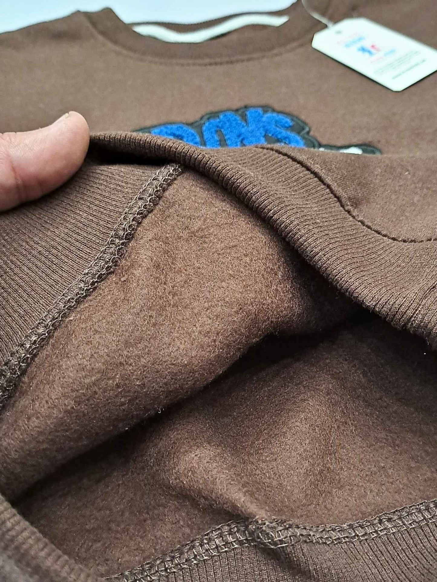 Boys Brown Embroidered Sweatshirt