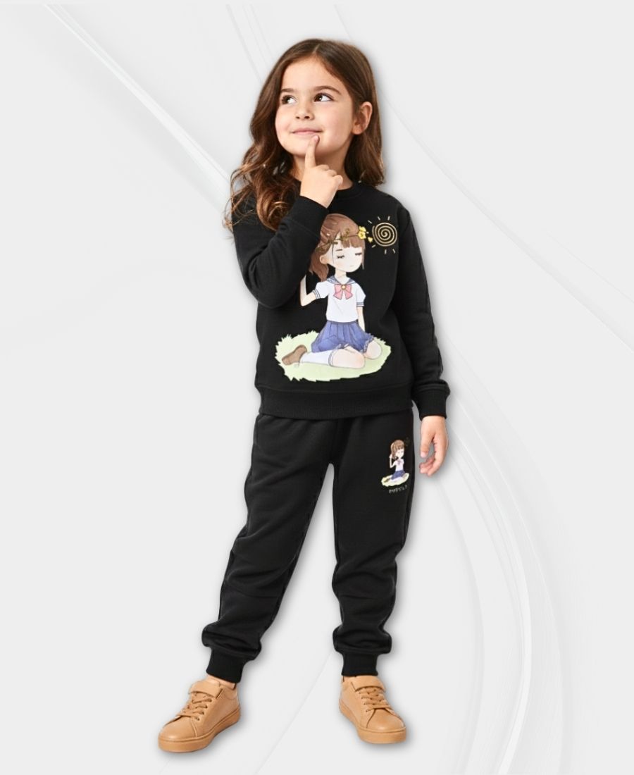 Black Girls Premium Fleece Winter Tracksuit