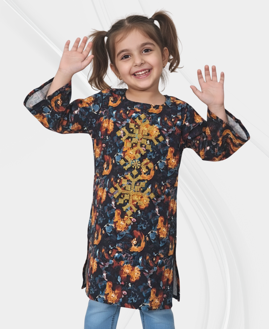 Girls Mutli-color Corduroy Top