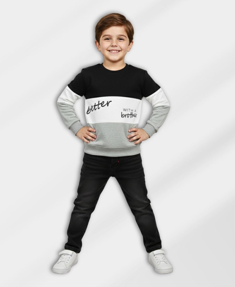 3 Colors Striped Boys Sweat Shirt