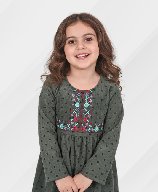 Rado-Green Embroidered Corduroy Top