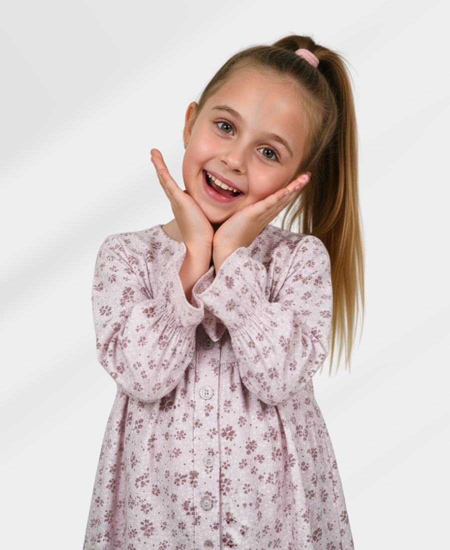 Baby-Pink Floral Printed Corduroy Top