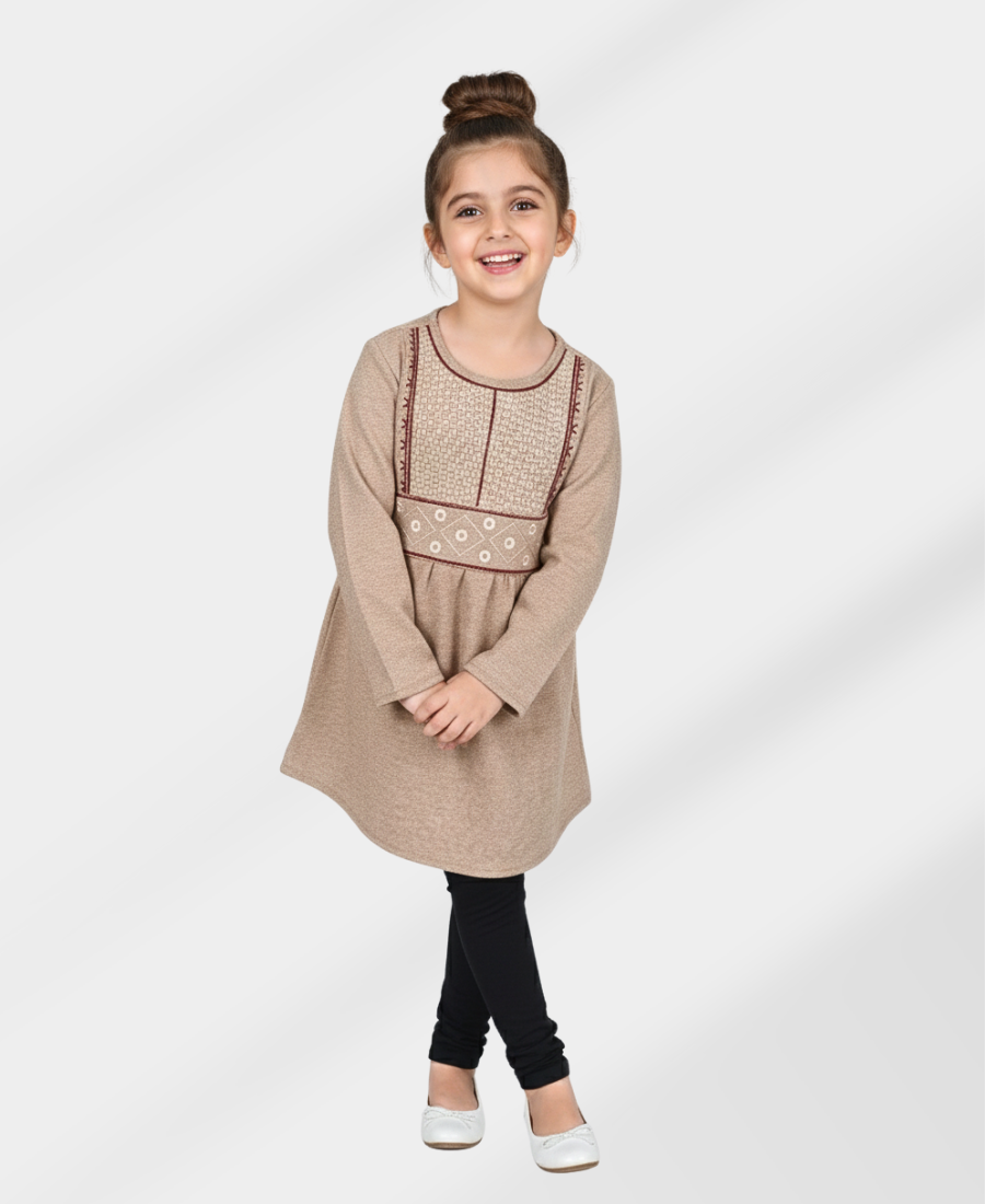 Skin Self-Print Embroidered Top