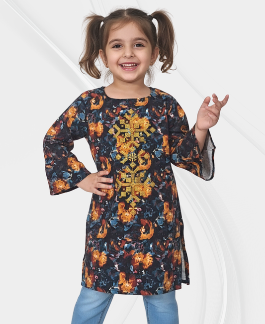 Girls Mutli-color Corduroy Top