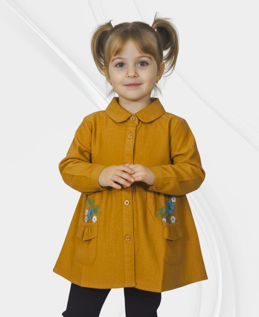 Girls Mustard Soft Corduroy Top