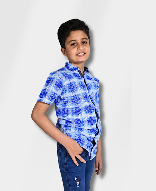 Blue & White Casual Shirt