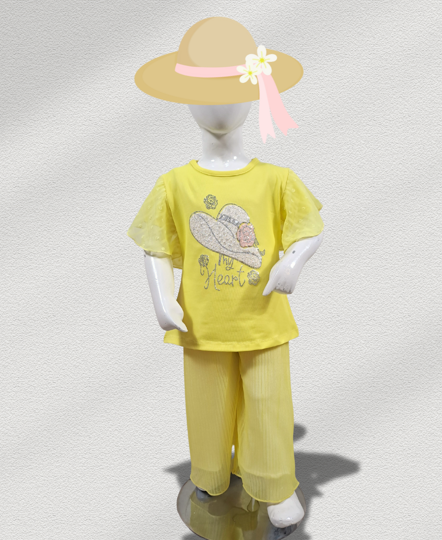 Yellow Fancy Shirt & Flapper Set